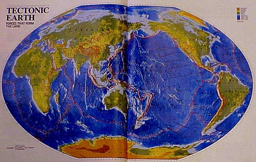 Map of Earth's tectonic plates