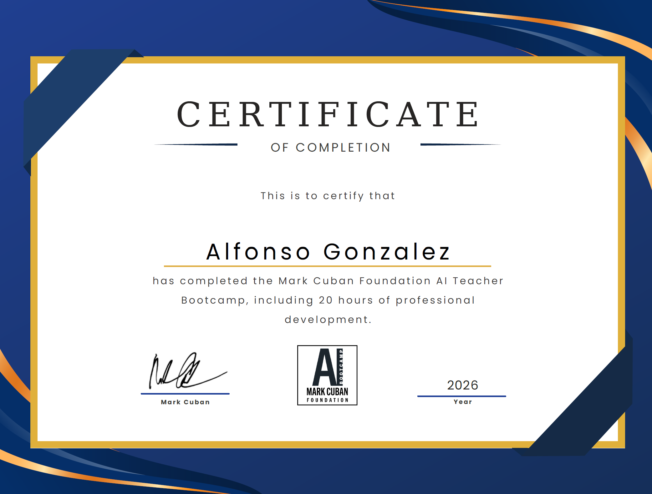 Mark Cuban AI Foundation Bootcamp
