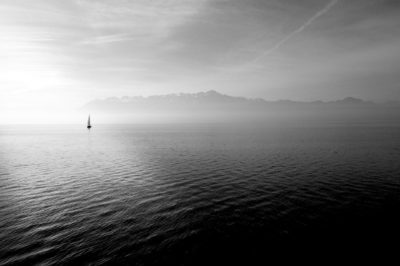 Lone sail boat photo.