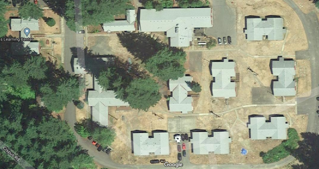 Screenshot of a satellite image of Camp Cispus.