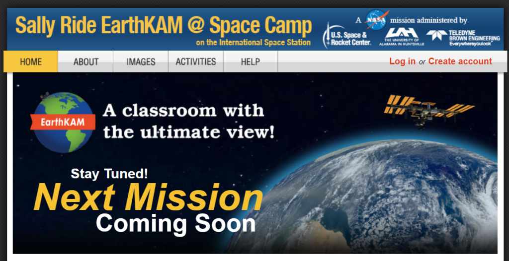 Screenshot of the EarthKAM Website.