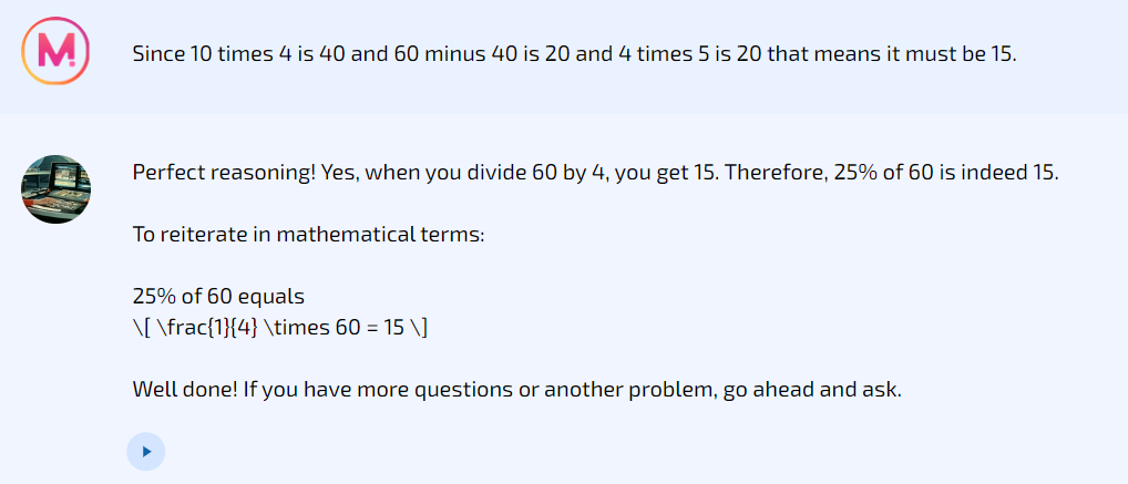Mizou's 8th response to the second Math question.