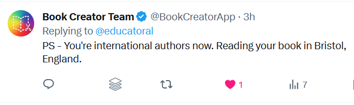 Book Creator second tweet regarding our 9-11 class book!