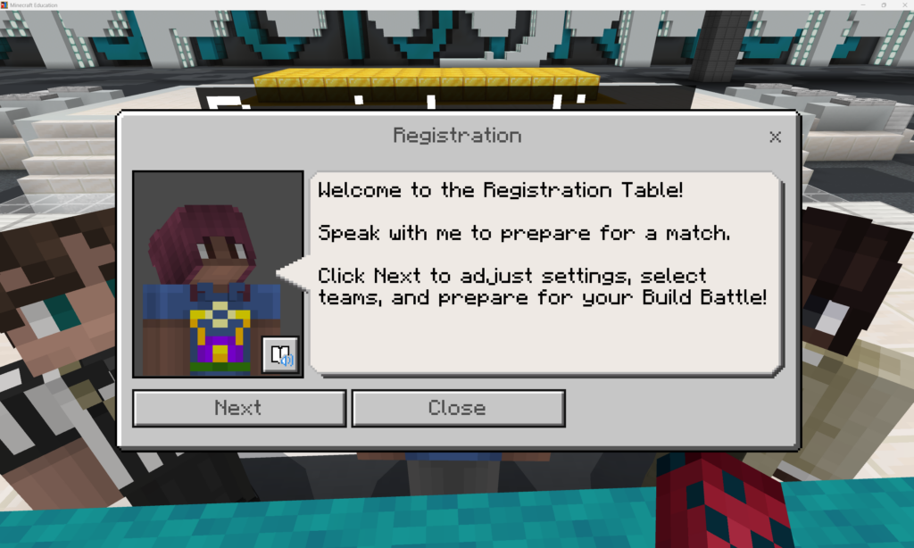 Registration speech screenshot from Binary Builders.