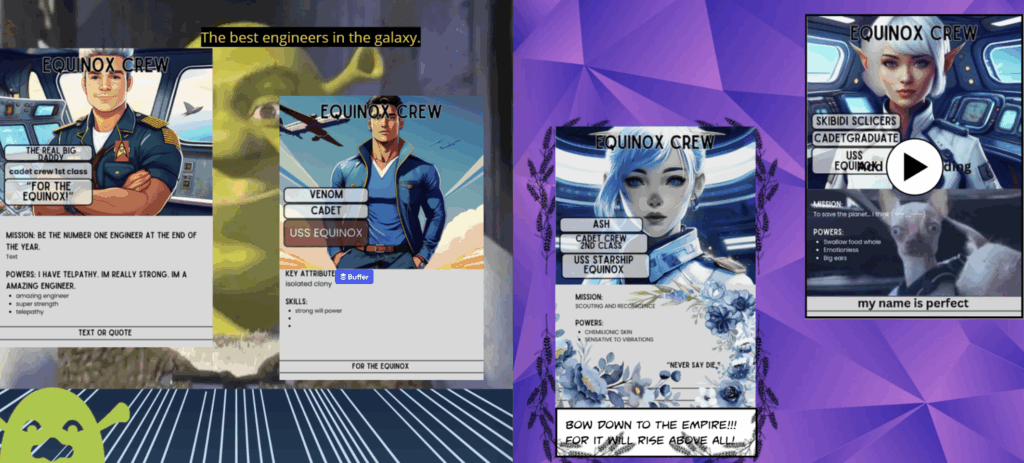 A couple of pages from the 2024 Starship Equinox book.