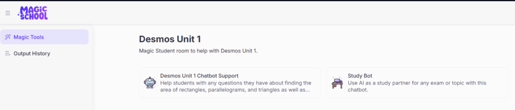 Screenshot of the Magic Student AI Room